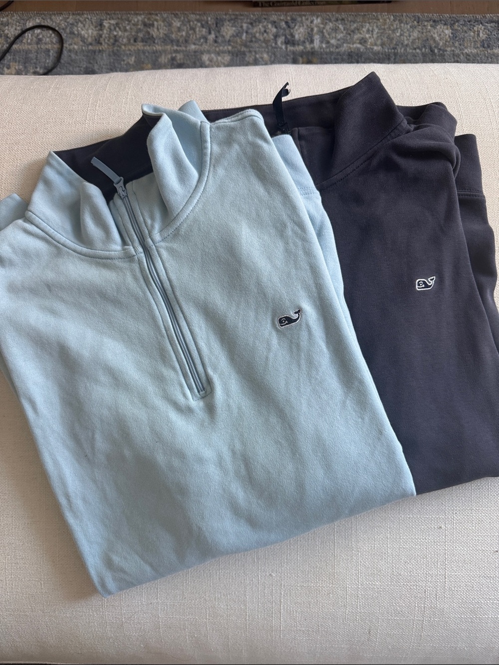 2 pack Men’s Vineyard Vines Quarter-Zip Pullover - Light Blue / Navy